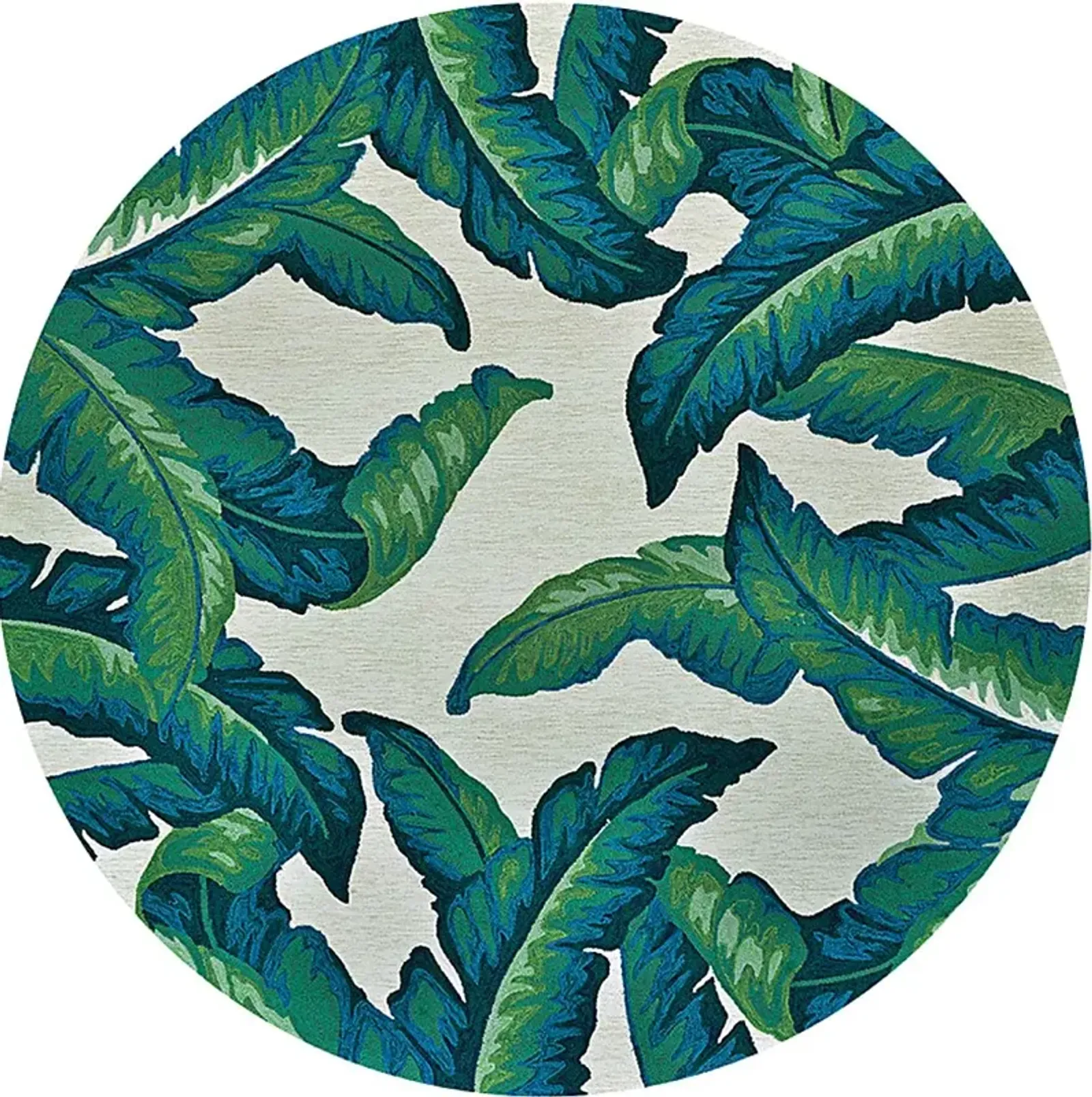 Lush Breeze Palm Green 7'10 Round Indoor/Outdoor Rug