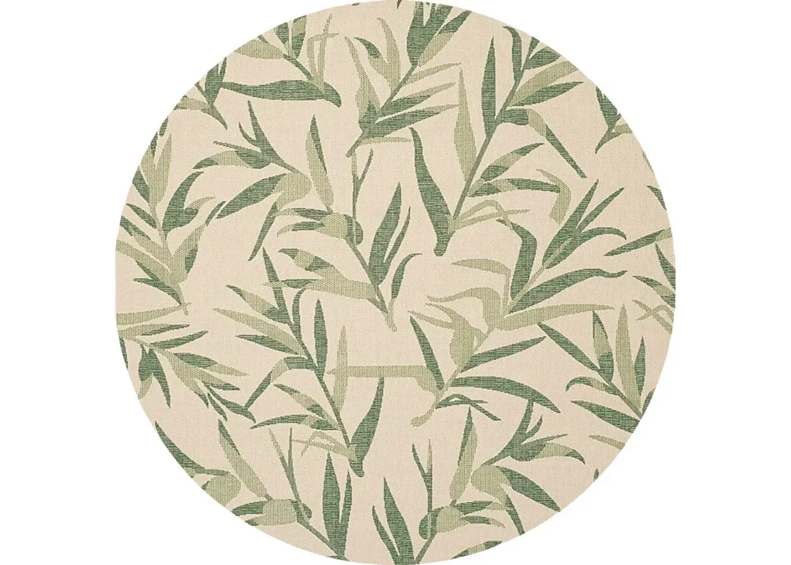 Peaceful Palms Beige 8' Round Indoor/Outdoor Rug