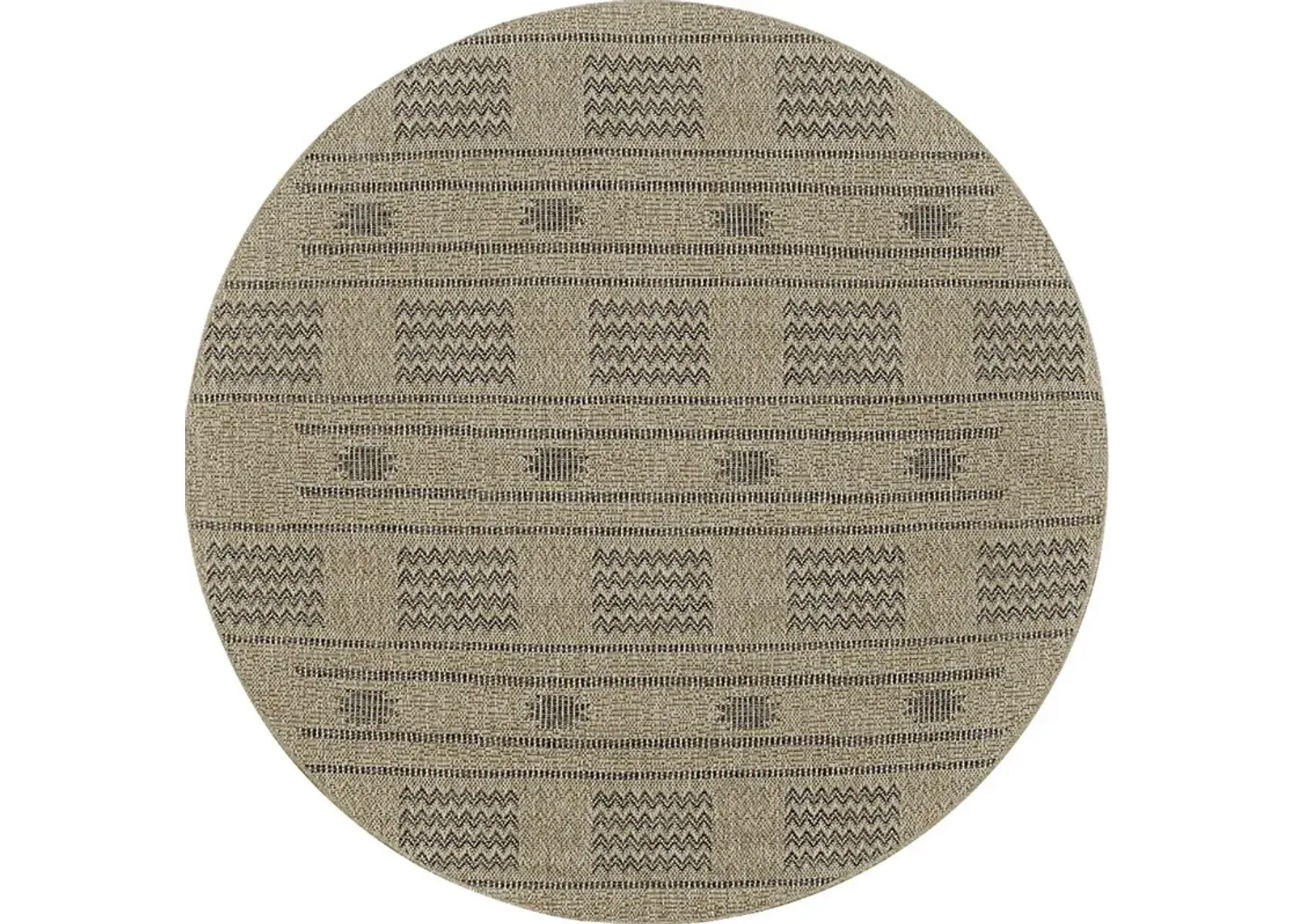 Brea Natural 5'3 Round Indoor/Outdoor Rug