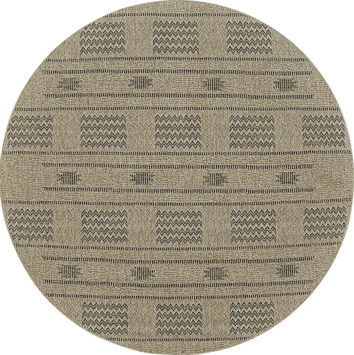 Brea Natural 5'3 Round Indoor/Outdoor Rug