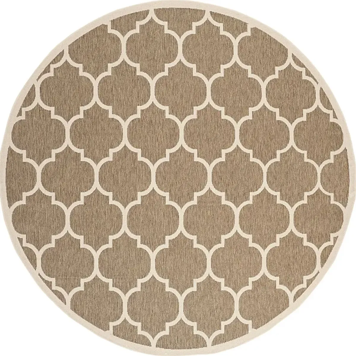 Marilina Camel 8' Round Indoor/Outdoor Rug