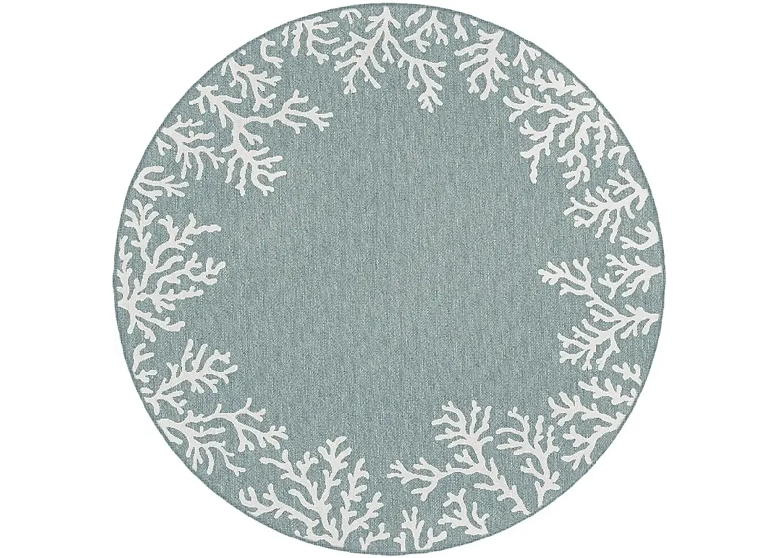 Placida Aqua 7'10 Round Indoor/Outdoor Rug