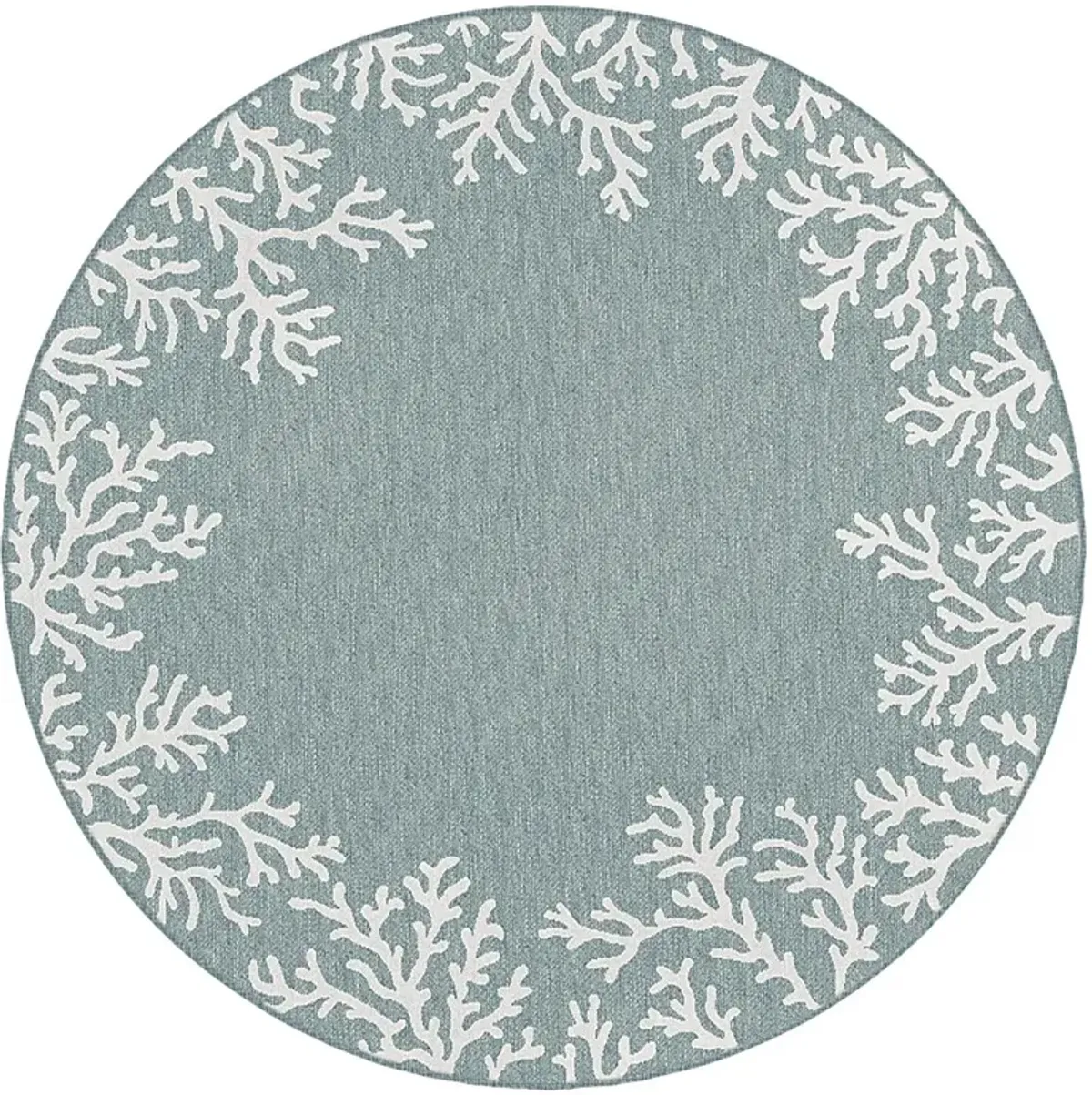 Placida Aqua 7'10 Round Indoor/Outdoor Rug