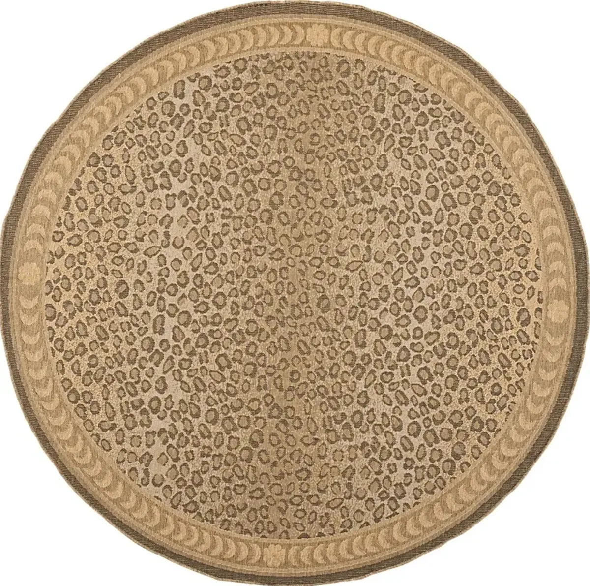 Jelena Golden Beige 8' Round Indoor/Outdoor Rug