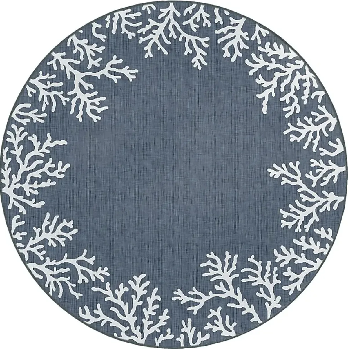 Placida Navy 7'10 Round Indoor/Outdoor Rug