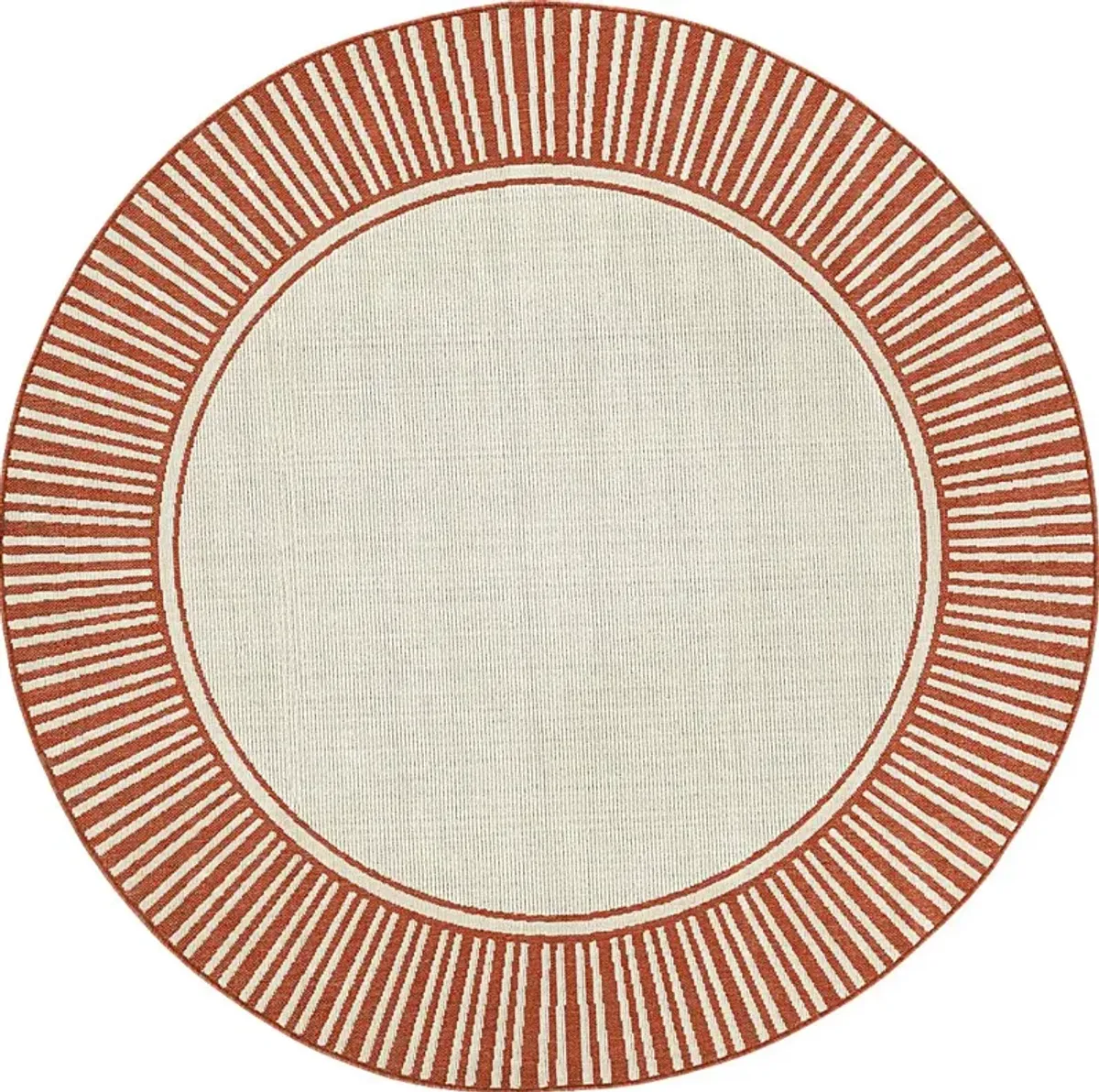 Lilah Terracotta 7'3 Round Indoor/Outdoor Rug