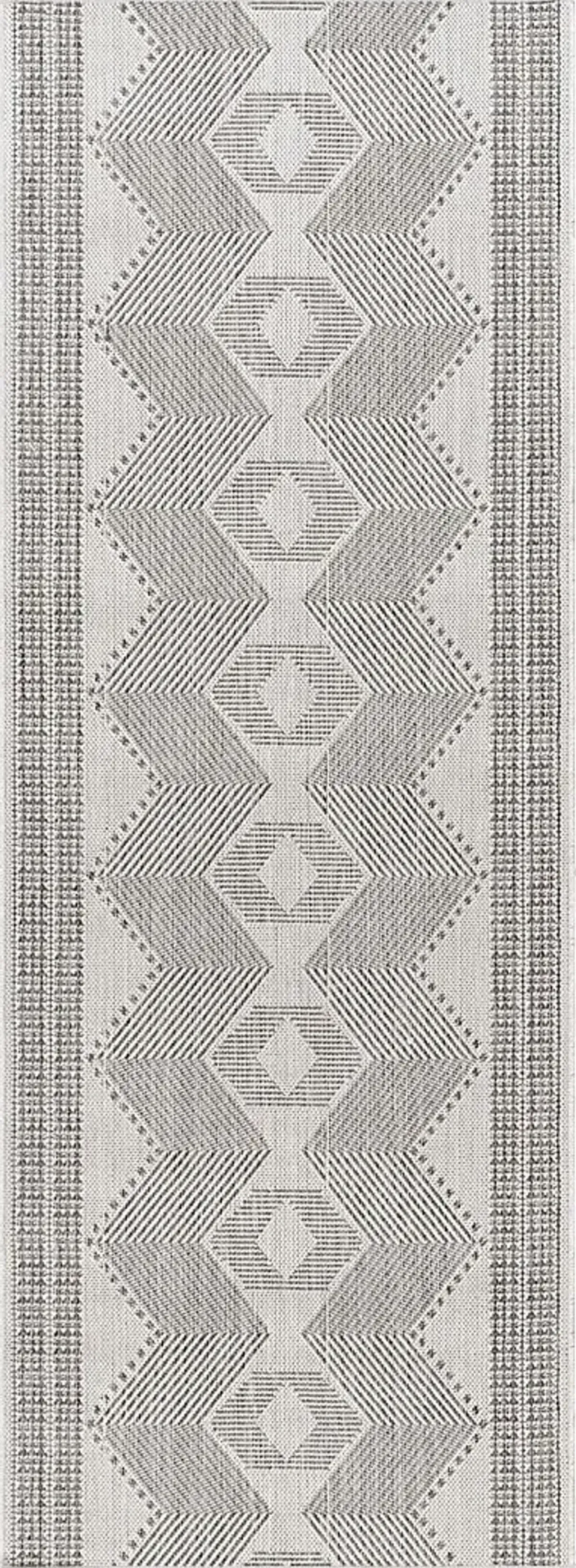 Carson Gray 2'7 x 7'3 Indoor/Outdoor Rug