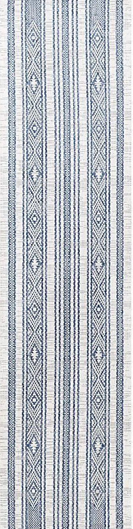 Perris Dark Blue 2'7 x 10' Indoor/Outdoor Rug