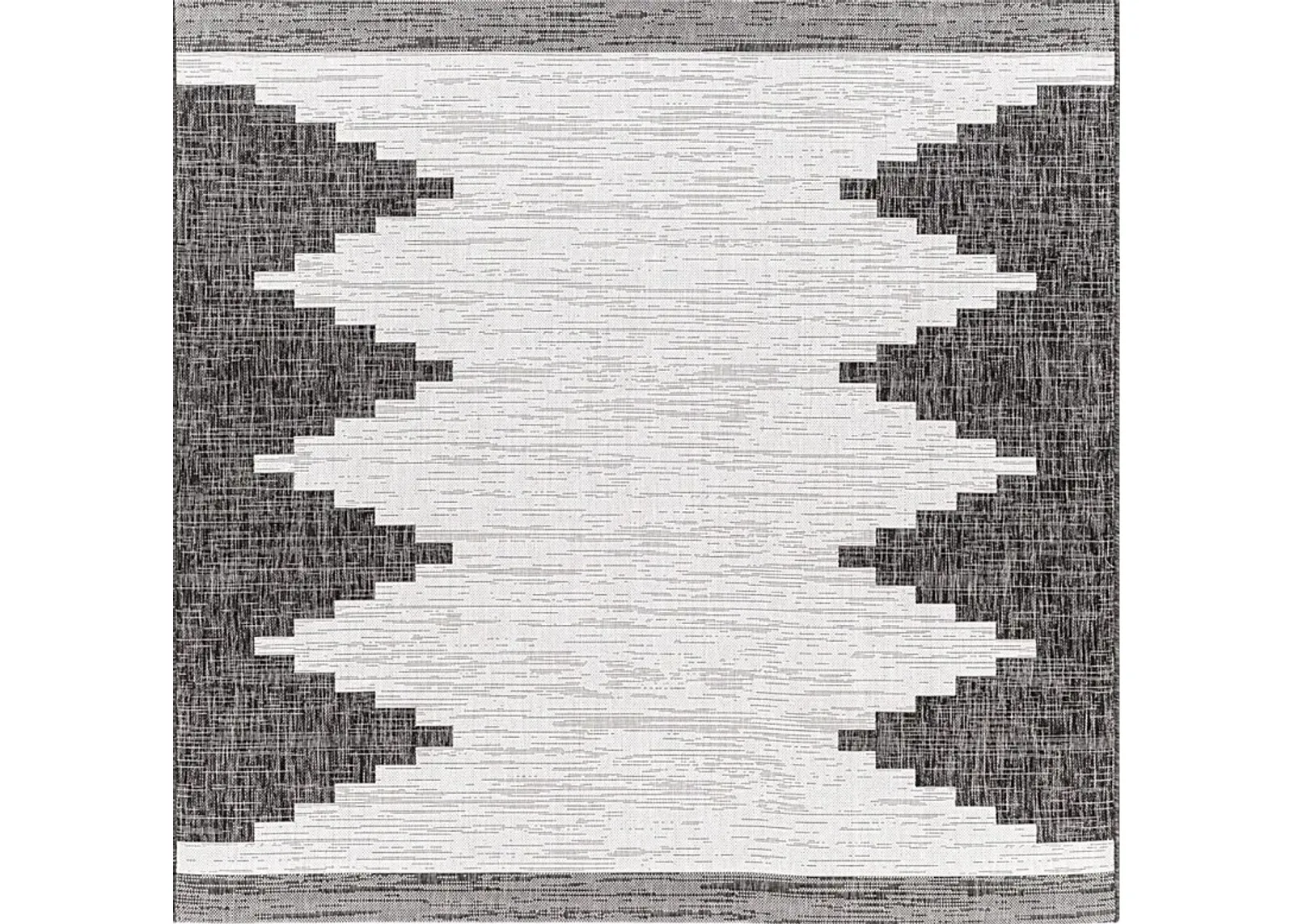 Yenna Black 7'10 Square Indoor/Outdoor Rug