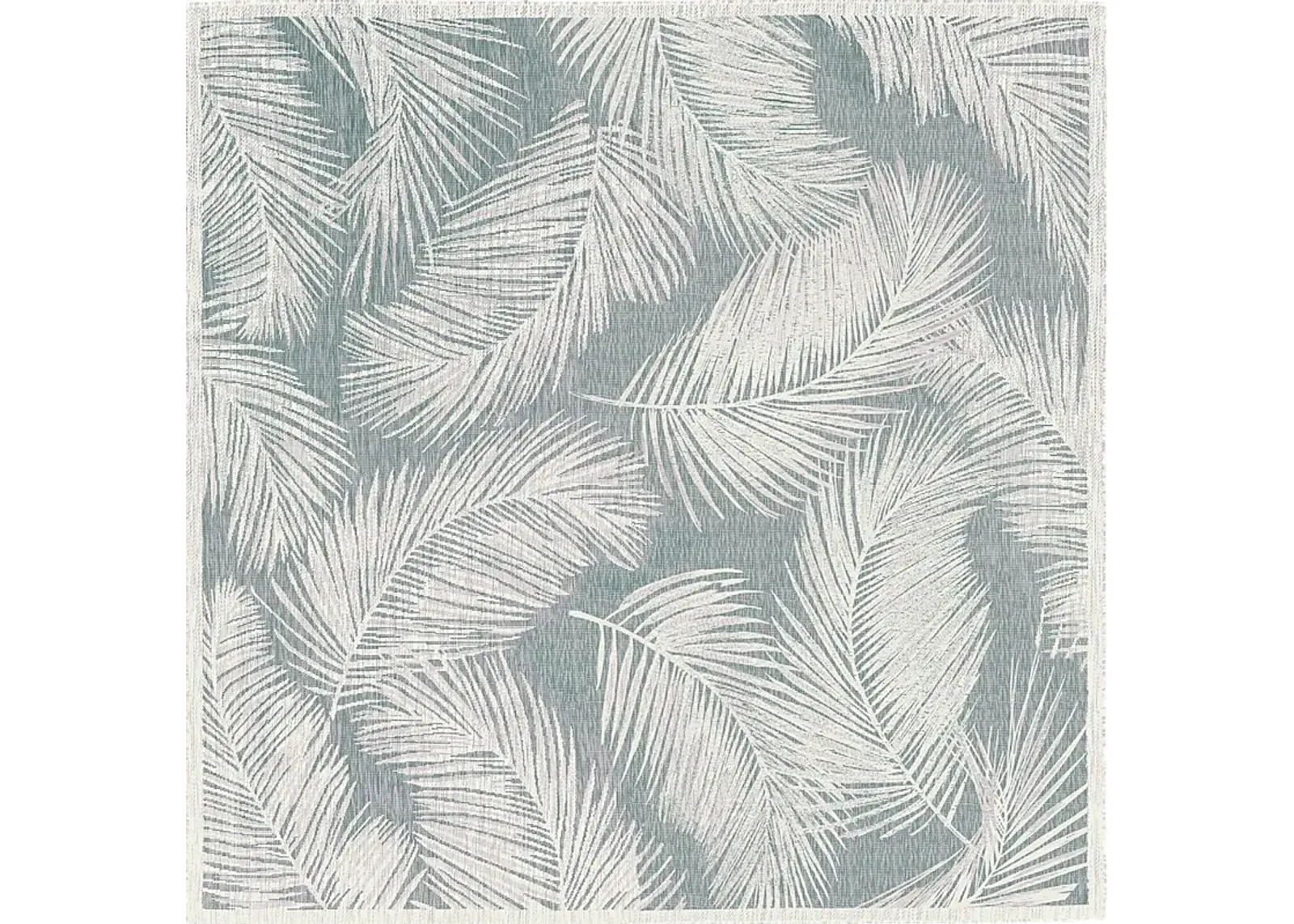 Seaside Winds Aqua 7'10 Square Indoor/Outdoor Rug