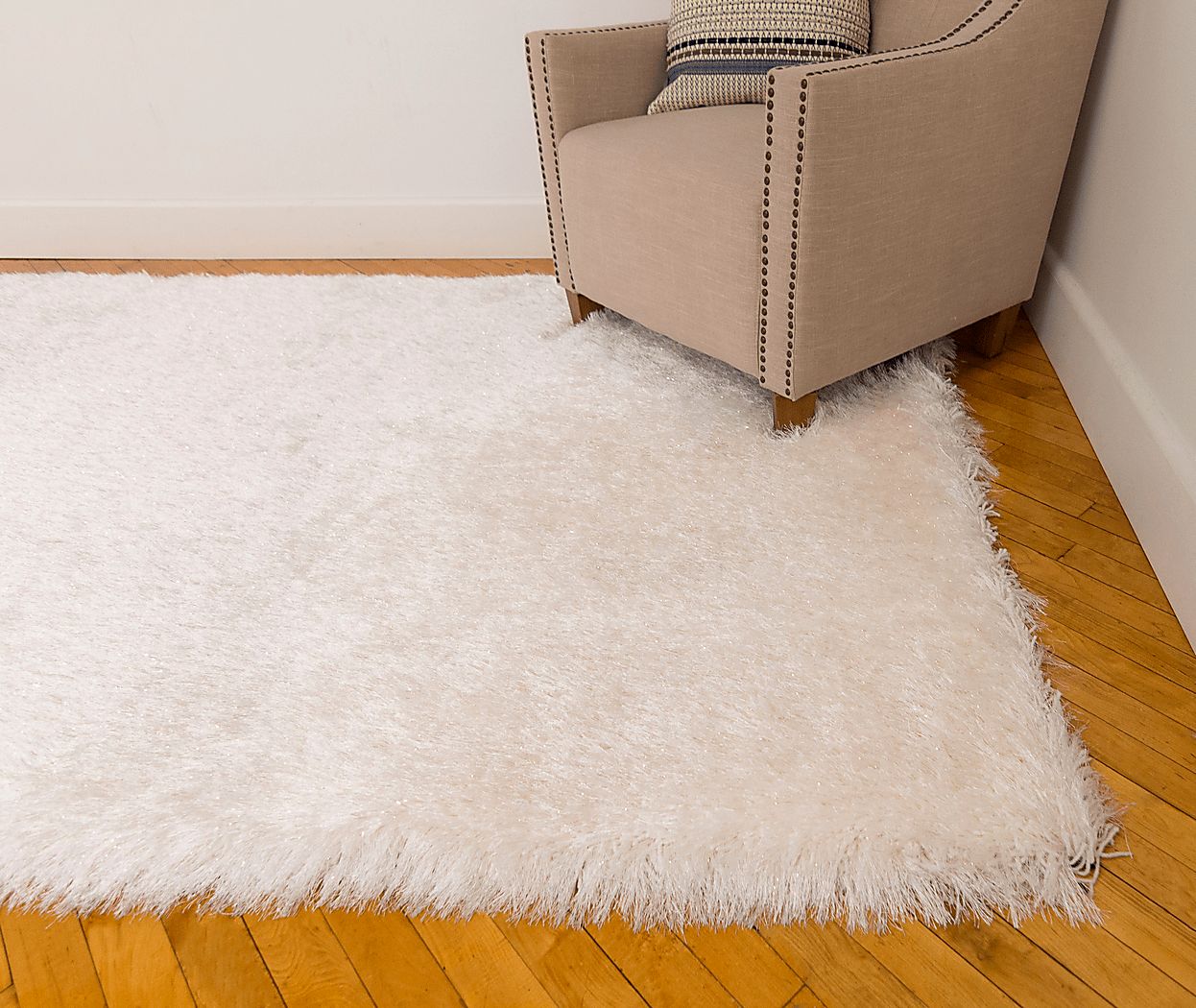 Sparkle Shag IvoryGold 5' x 7'5 Rug