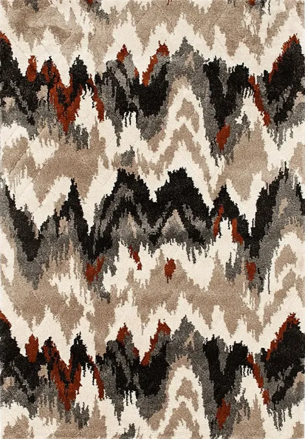 High Waves Rust 5' x 7'3 Rug