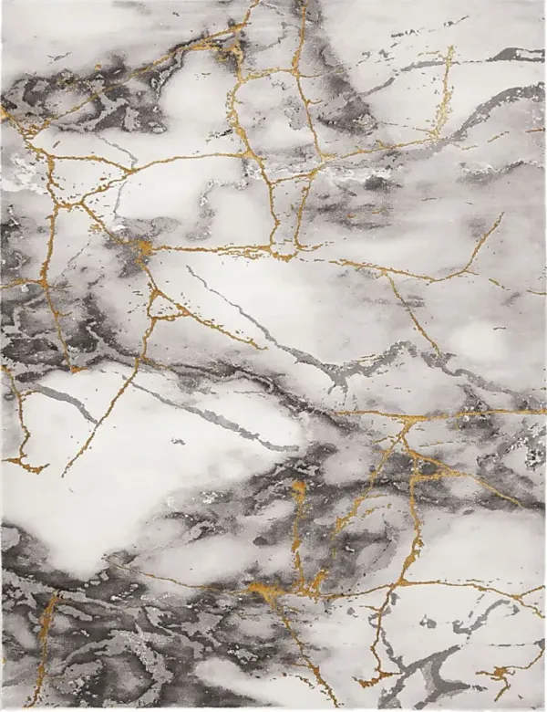 Cracked Marble Gray 8' x 10' Rug