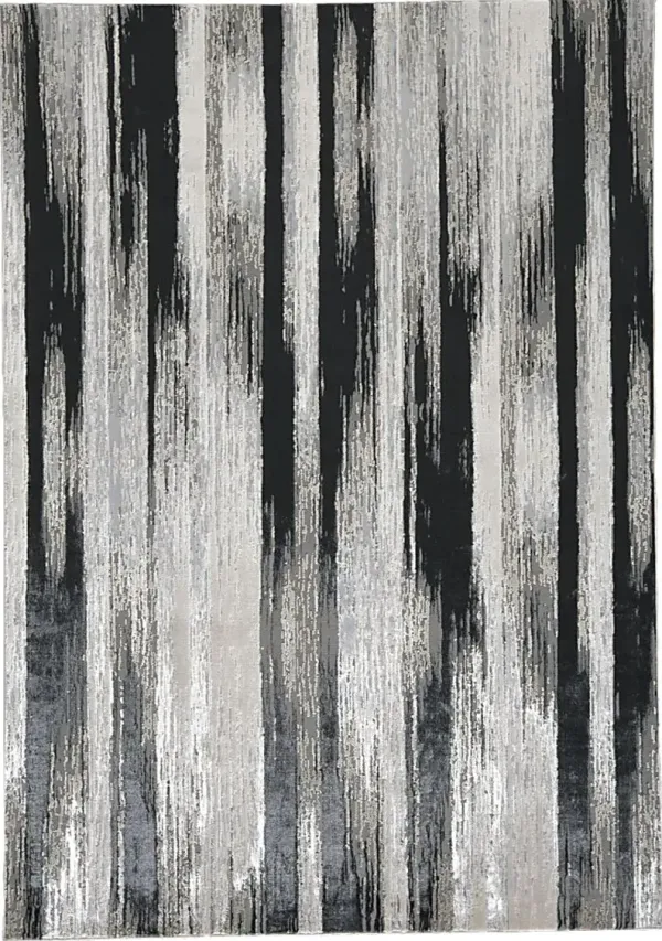 Radio Waves Black 8' x 10' Rug