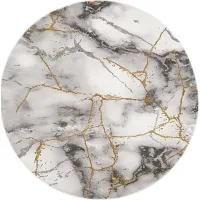 Cracked Marble Gray 8' Round Rug
