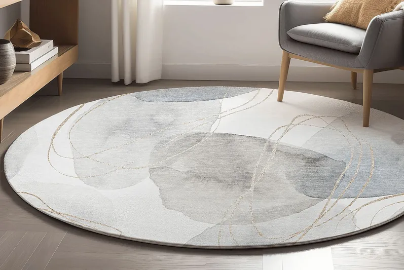 Softy Sheltinella Pearl 8' Round Rug