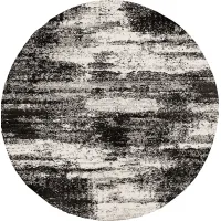 Abstract Dusk Charcoal 7'10 Round Rug