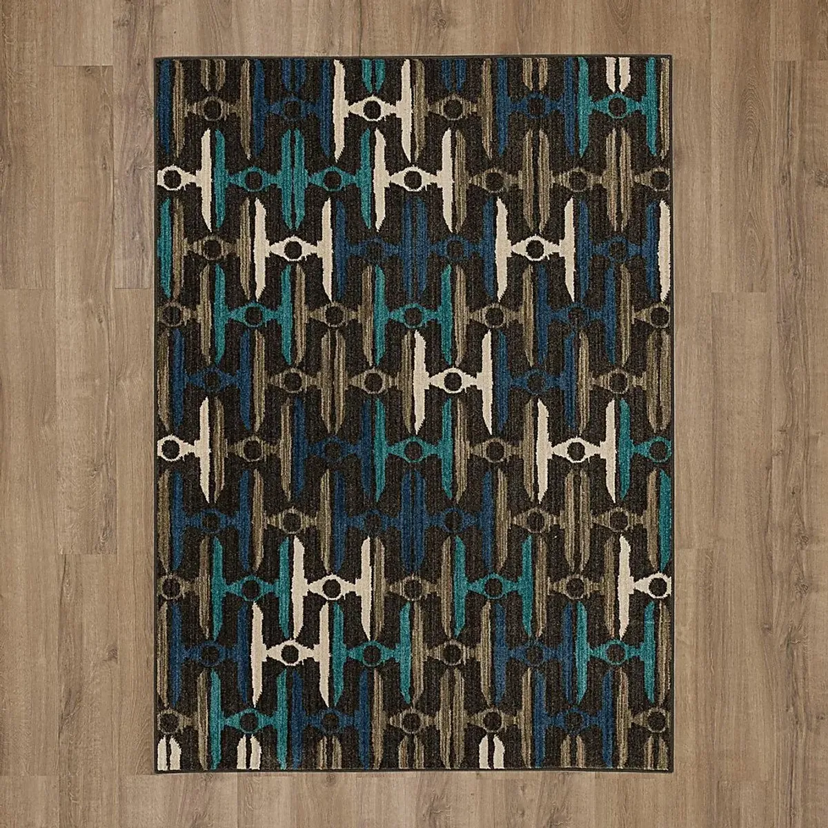 Kids Star Wars Intergalactic TIE Fighters Blue 3'6 x 5' Rug