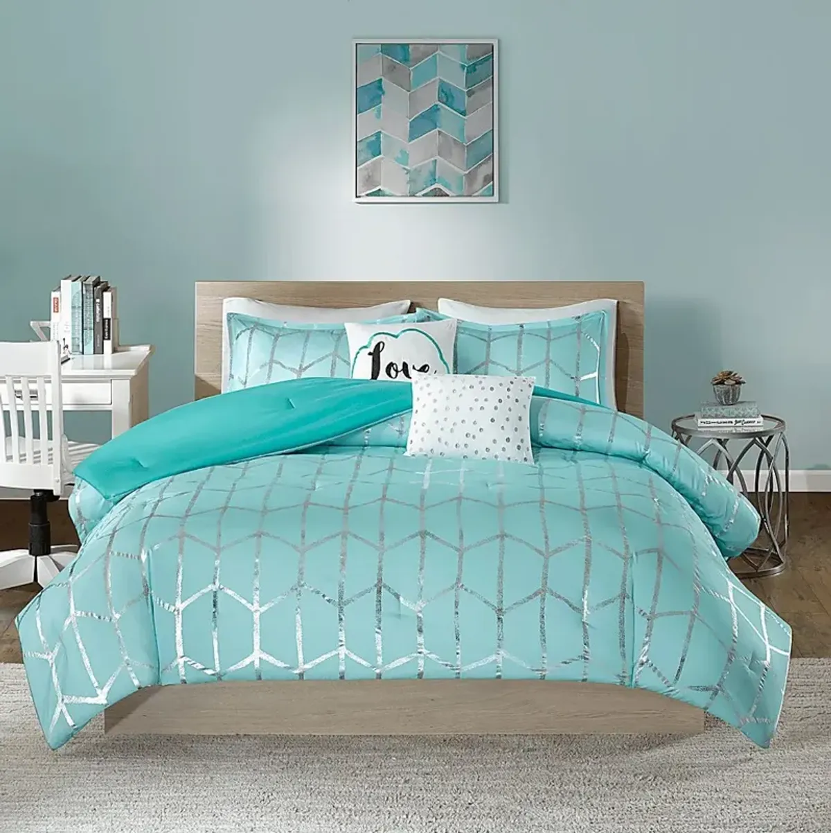 Kids Penmare Aqua 4 Pc Twin Comforter Set