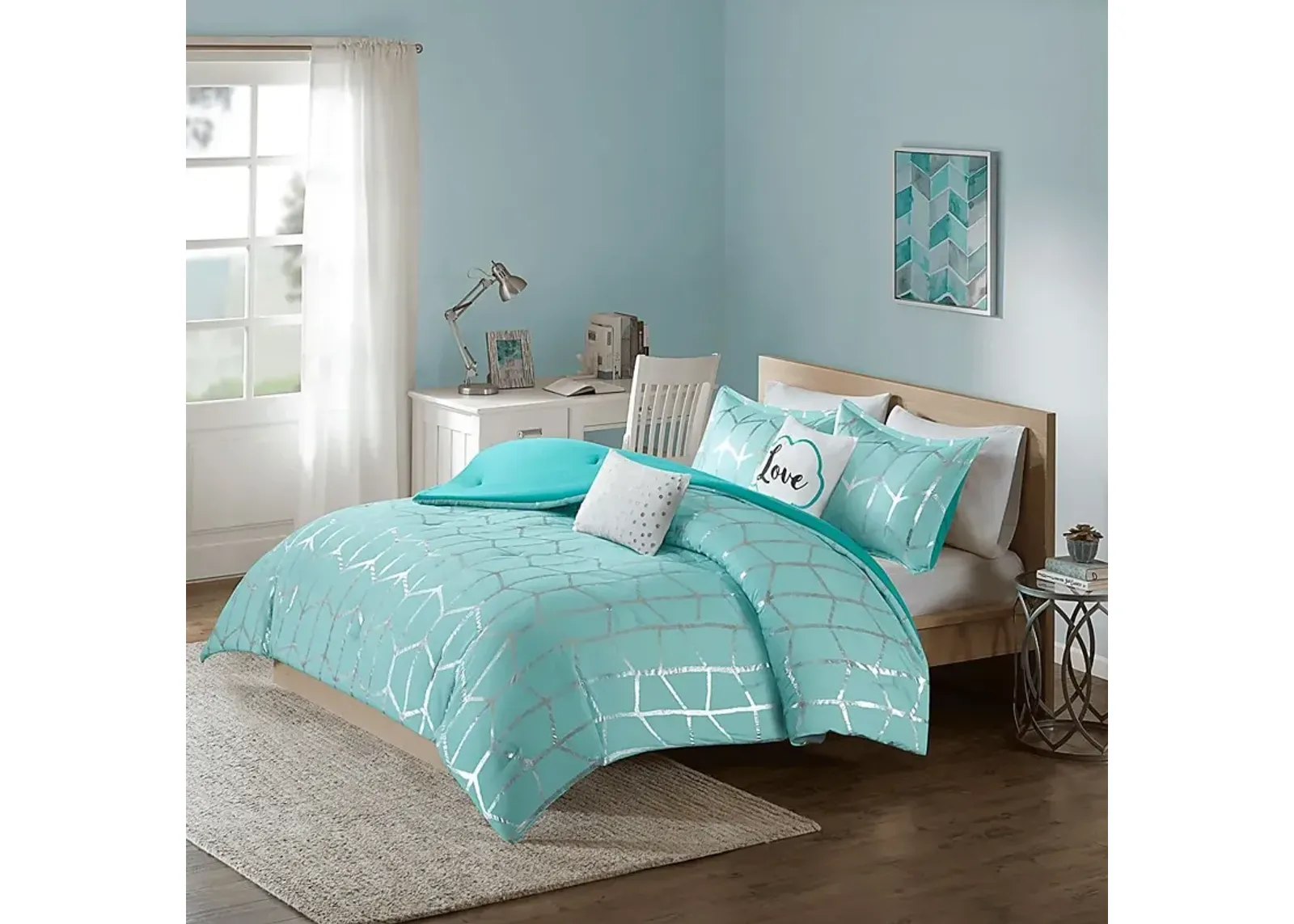 Kids Penmare Aqua 4 Pc Twin Comforter Set