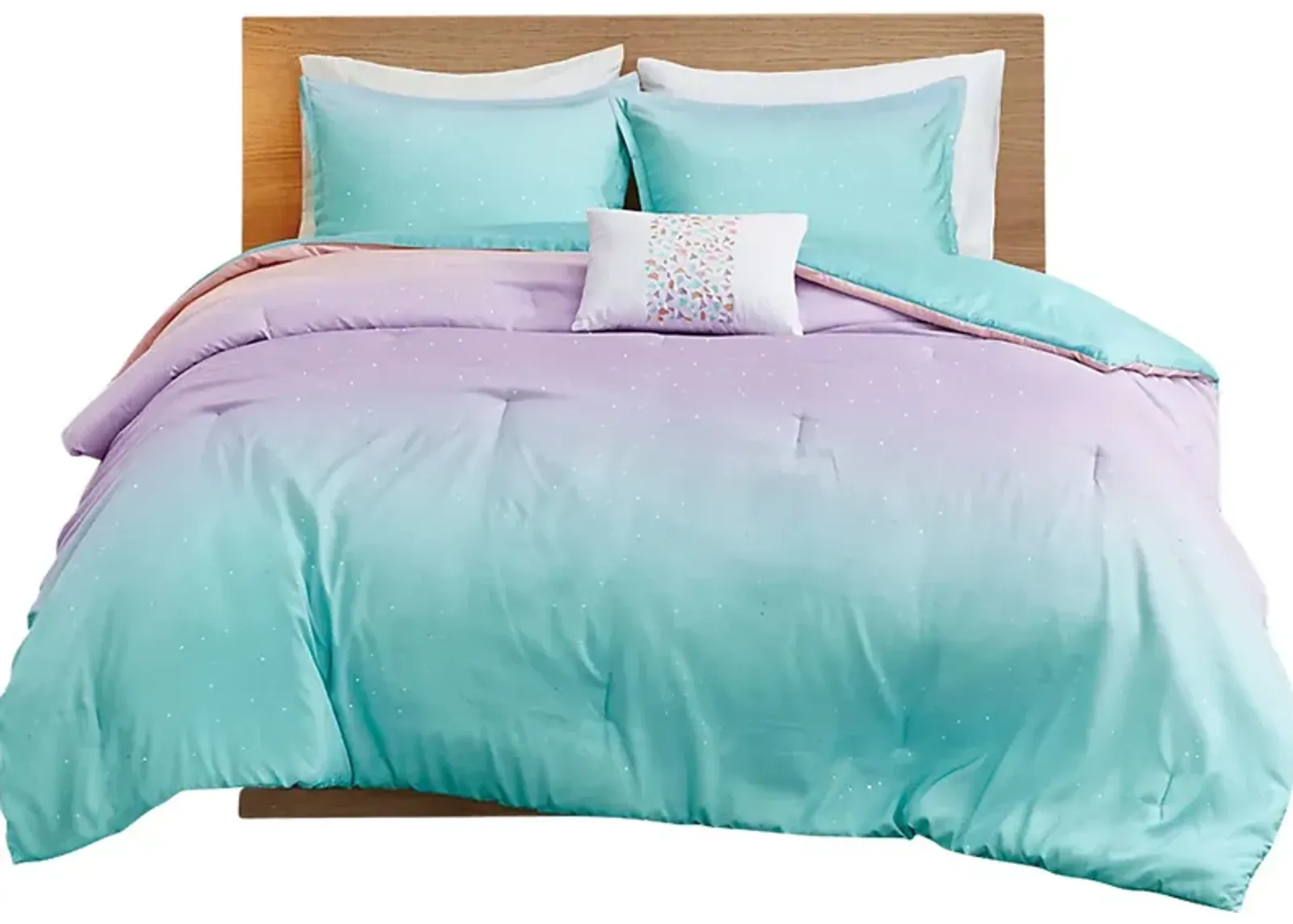 Kids Candy Ombre Aqua 3 Pc Twin XL Comforter Set