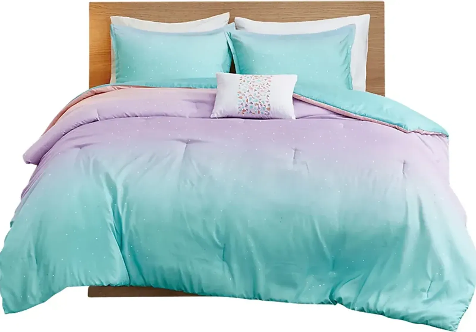 Kids Candy Ombre Aqua 3 Pc Twin XL Comforter Set