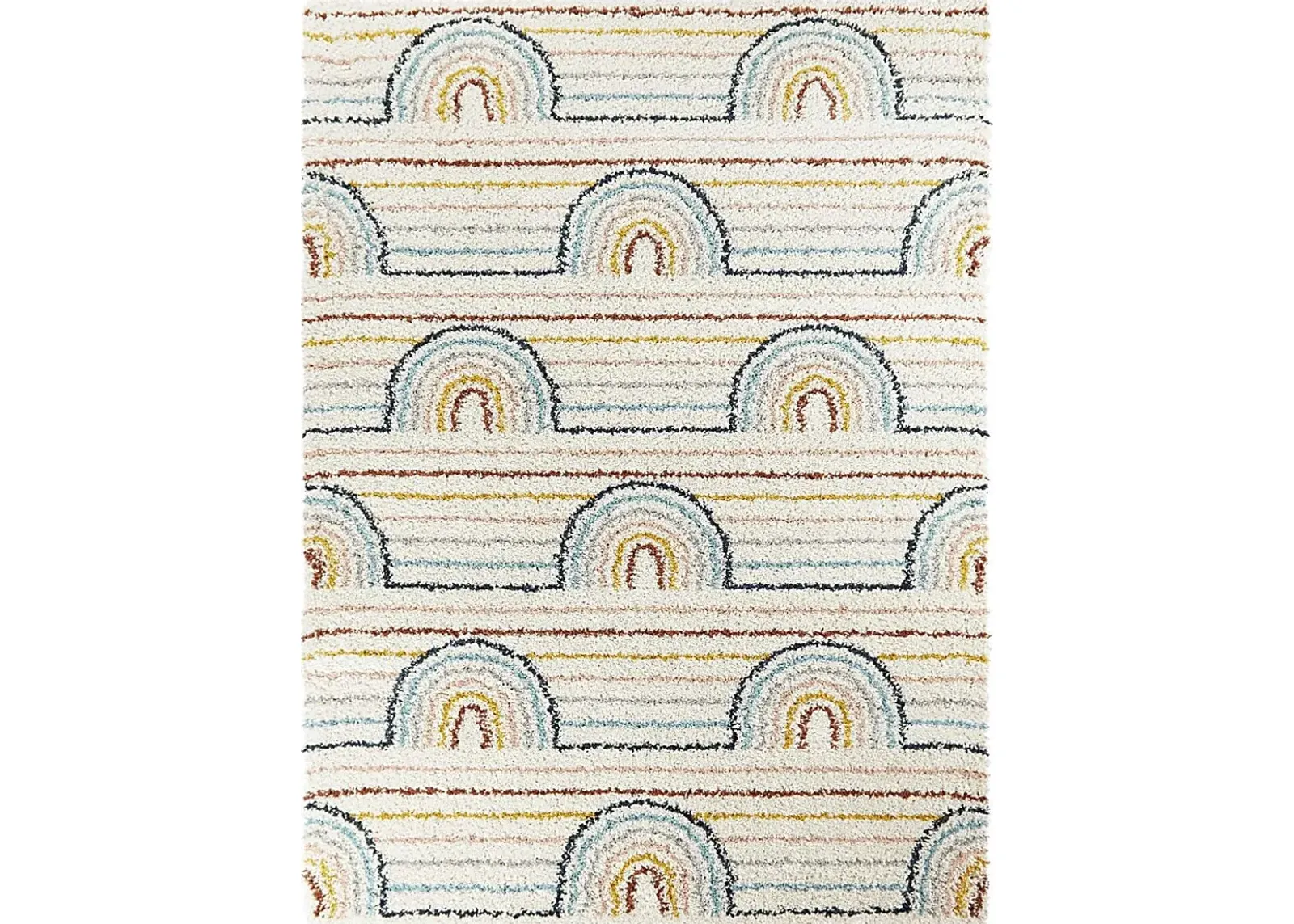 Kids Baby Rainbows White 3'11"" x 5'7"" Rug