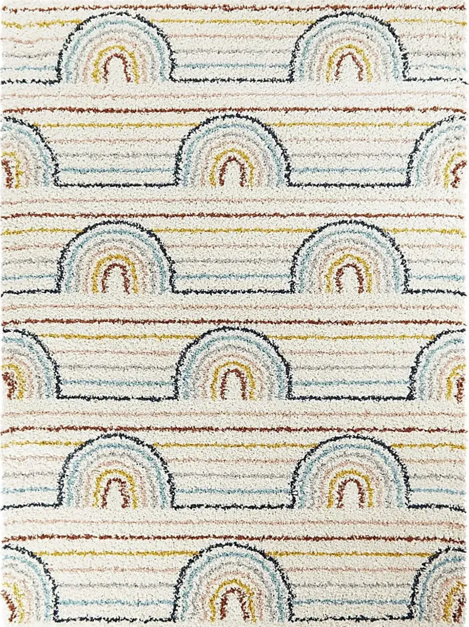 Kids Baby Rainbows White 3'11"" x 5'7"" Rug