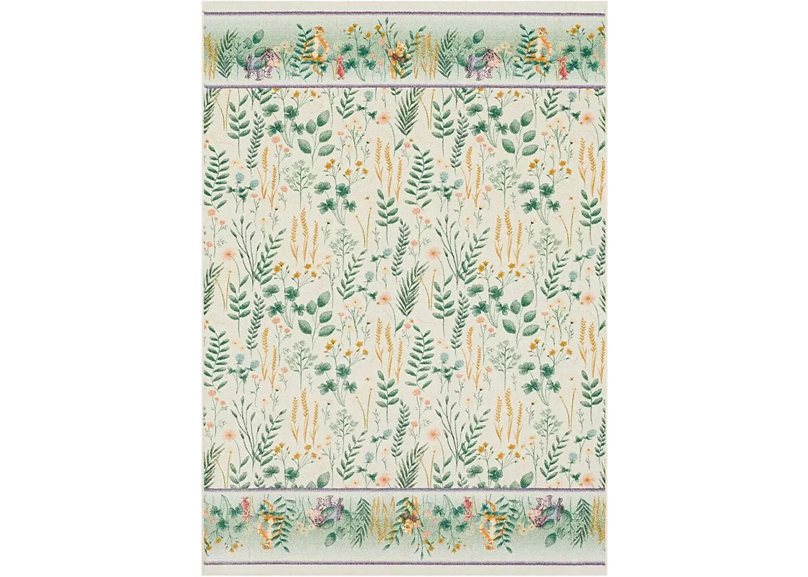 Kids Disney Winnie The Pooh Meadow Garden White 3' x 5' Rug