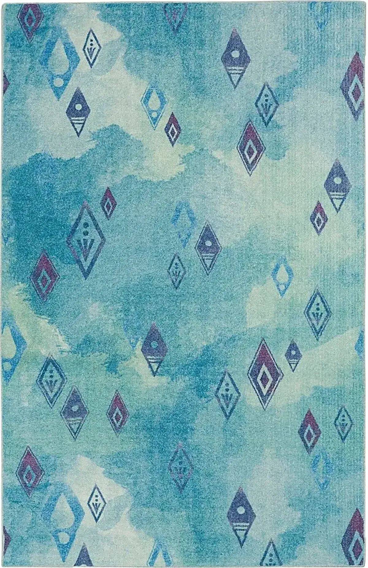 Kids Disney's Elemental Watercolor Blue 3'3 x 5 Rug