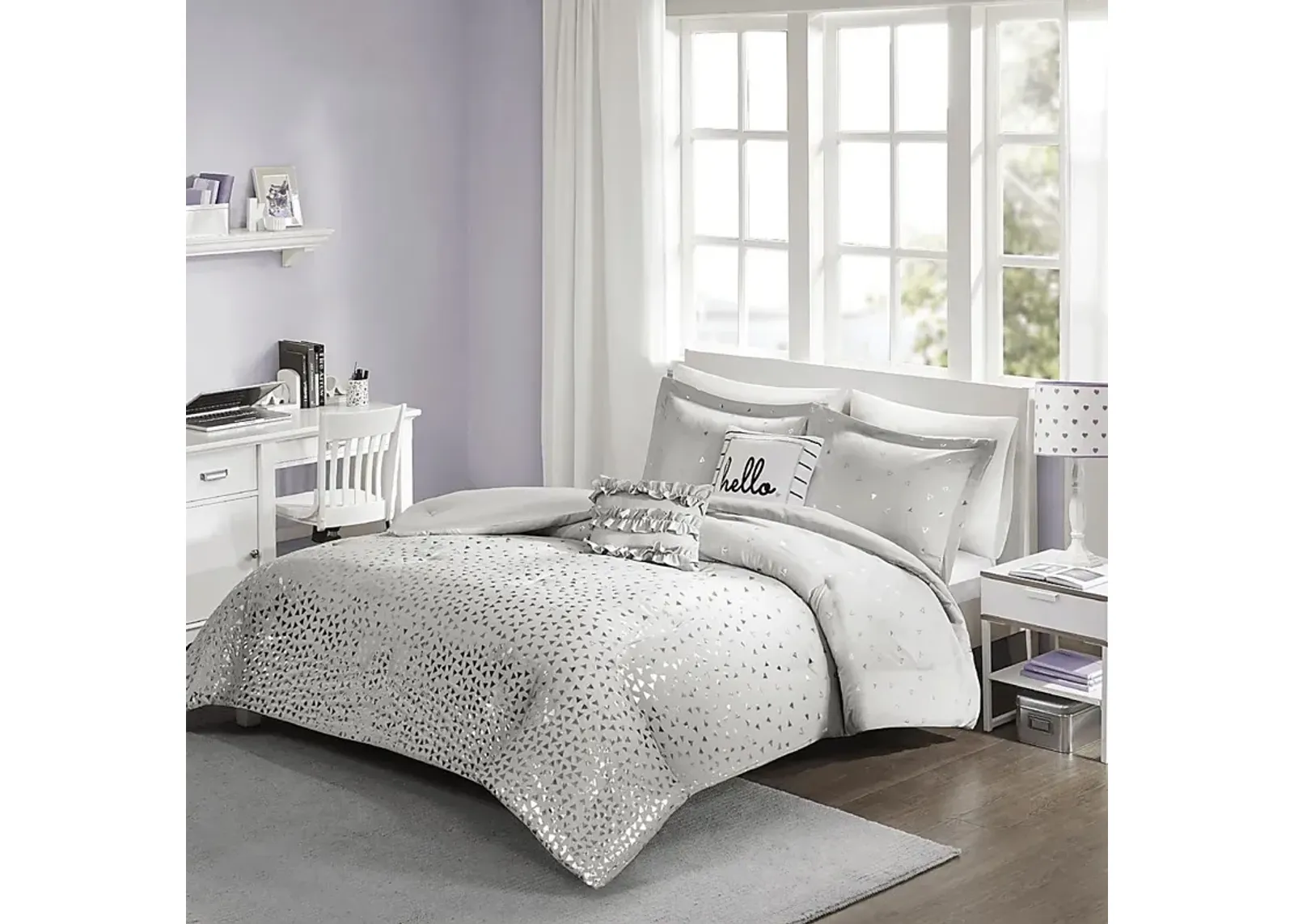 Kids Amedee Gray 4 Pc Twin Comforter Set