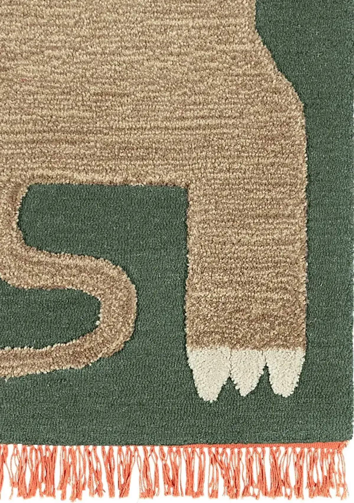 Kids Fierce Lion Green 3' x 5' Rug