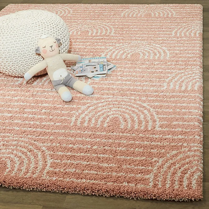 Kids Pink Rainbow Pink 3'11"" x 5'7"" Rug