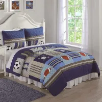 Kids Perfect Score Blue 2 Pc Twin Comforter Set