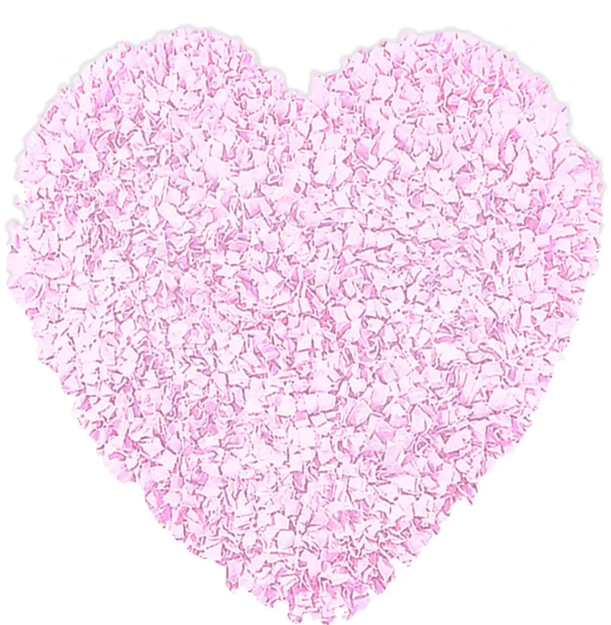 Kids Fluffy Heart Pink 3' x 3' Rug