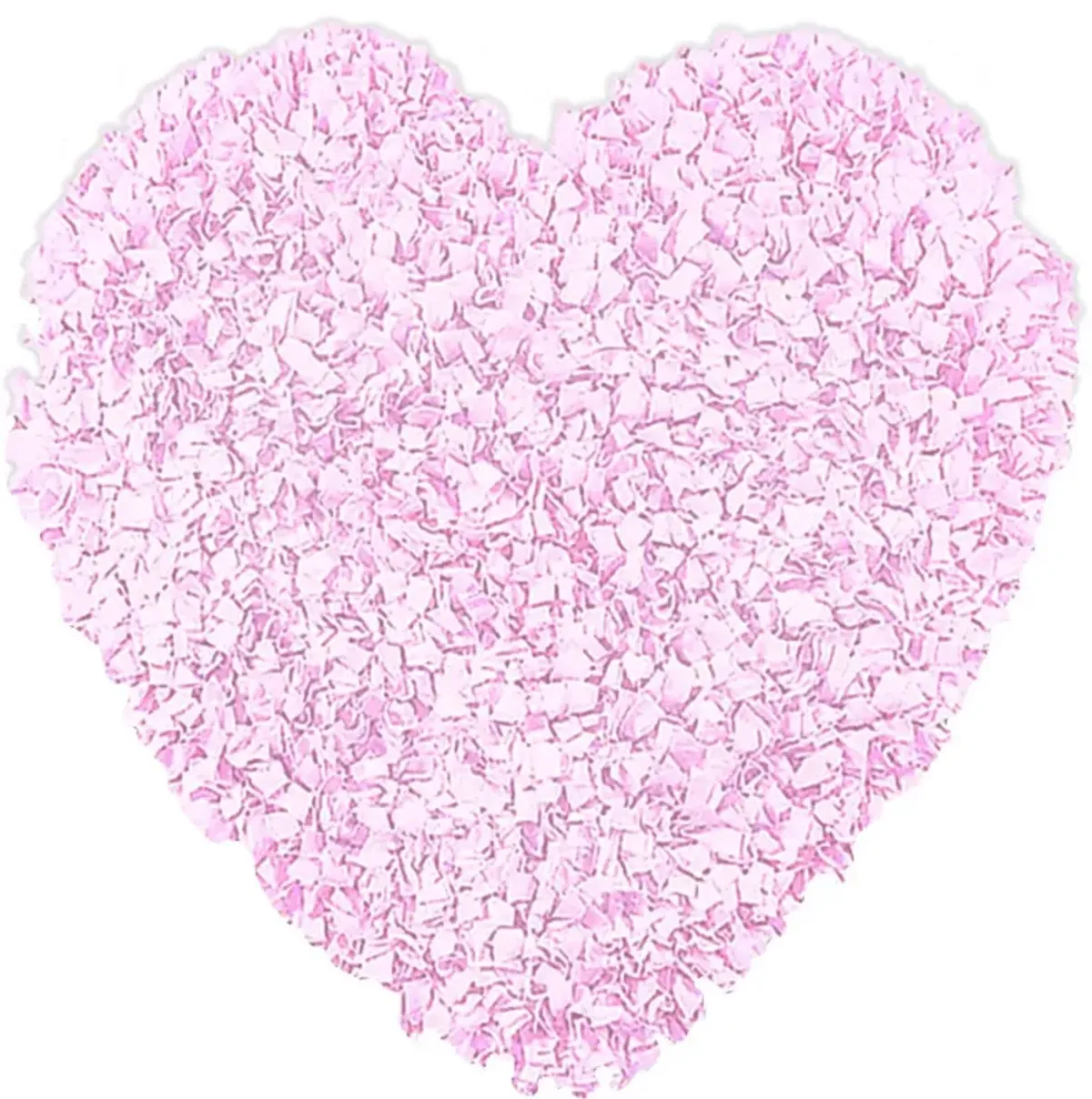 Kids Fluffy Heart Pink 3' x 3' Rug