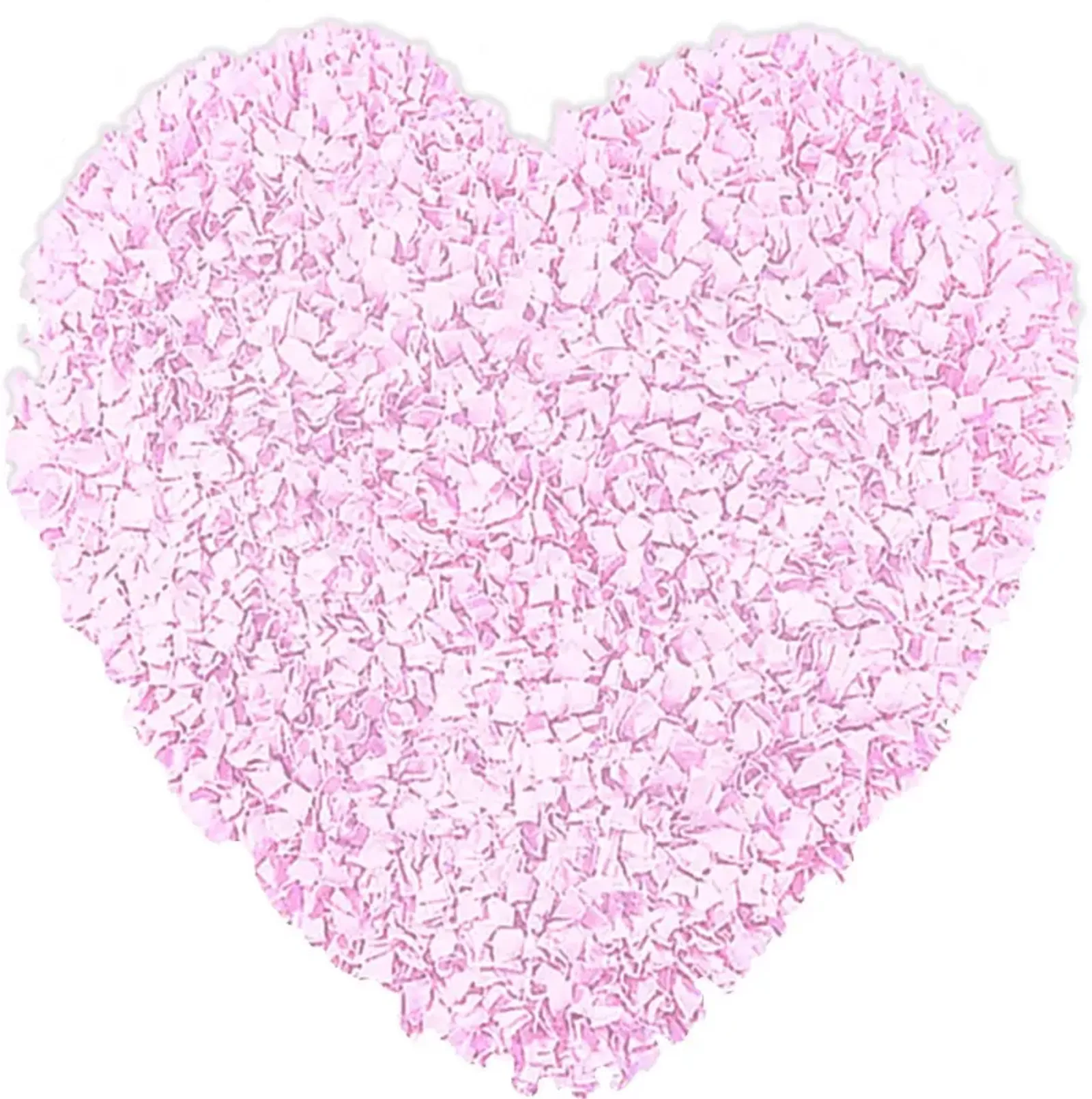 Kids Fluffy Heart Pink 3' x 3' Rug