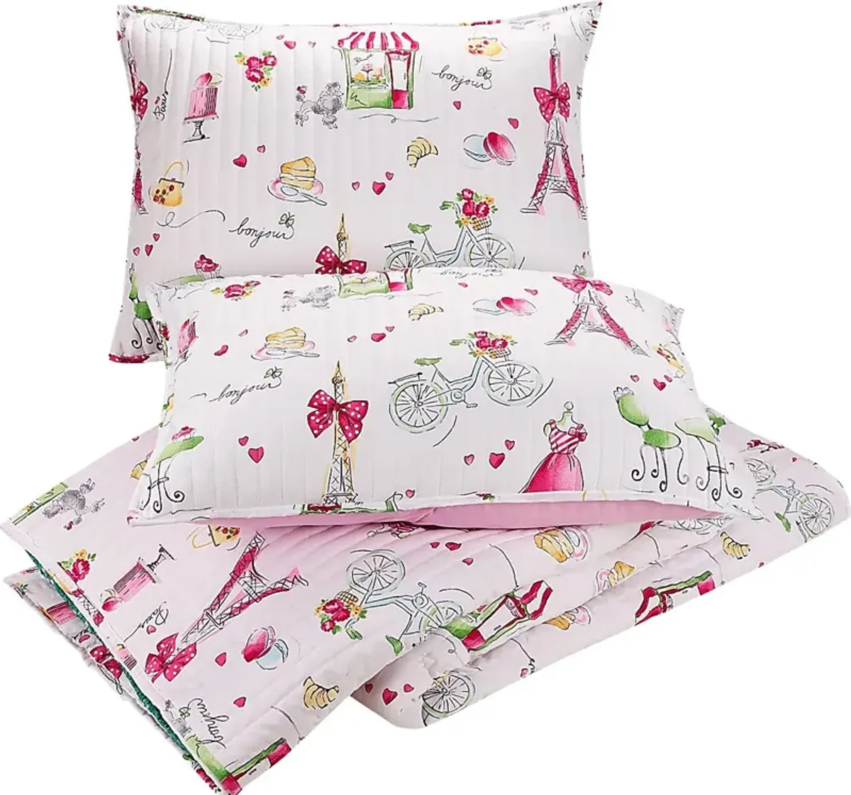 Kids La Parie Pink 2 Pc Twin Quilt Set