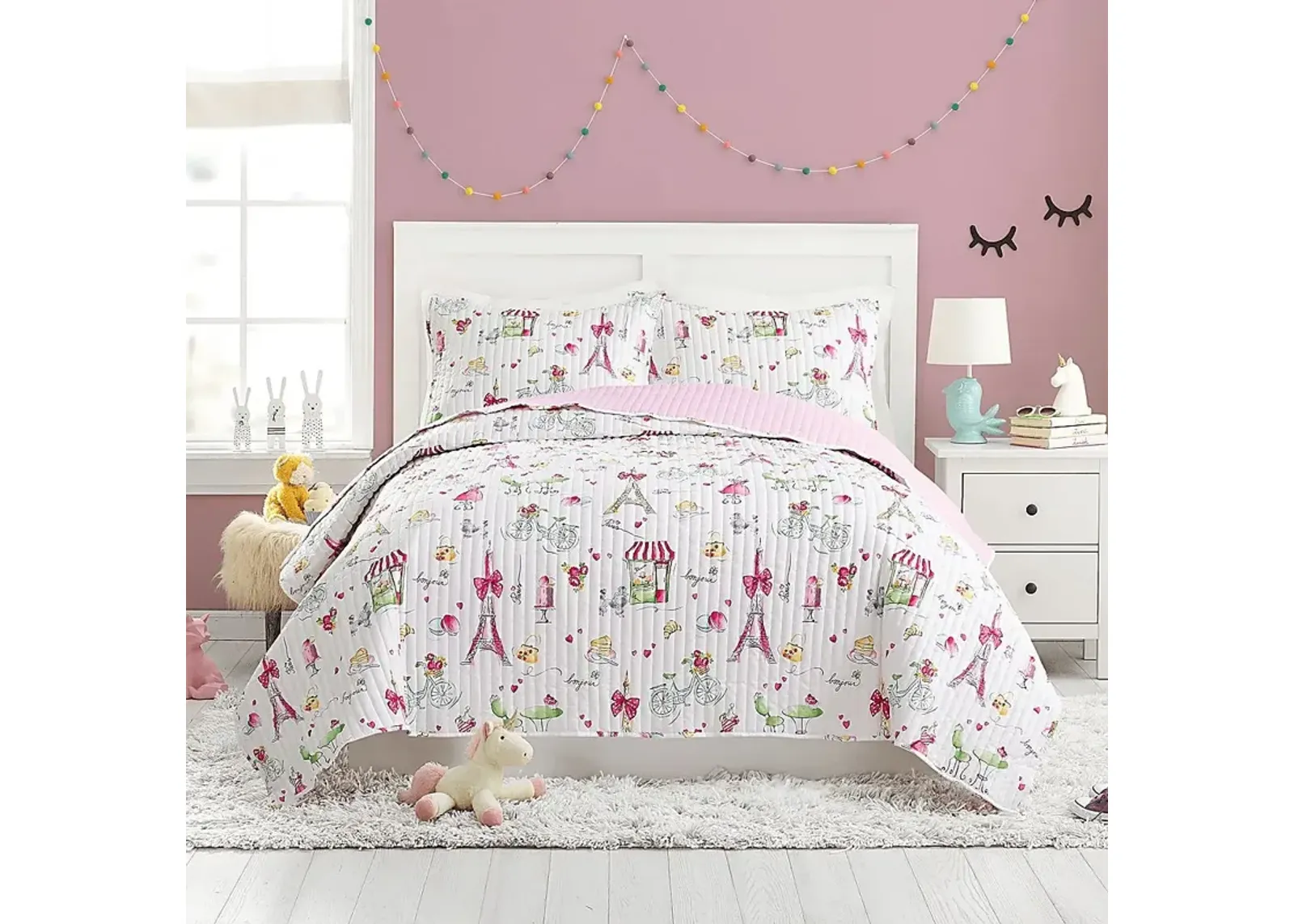 Kids La Parie Pink 2 Pc Twin Quilt Set