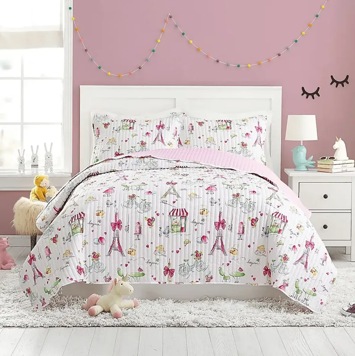 Kids La Parie Pink 2 Pc Twin Quilt Set