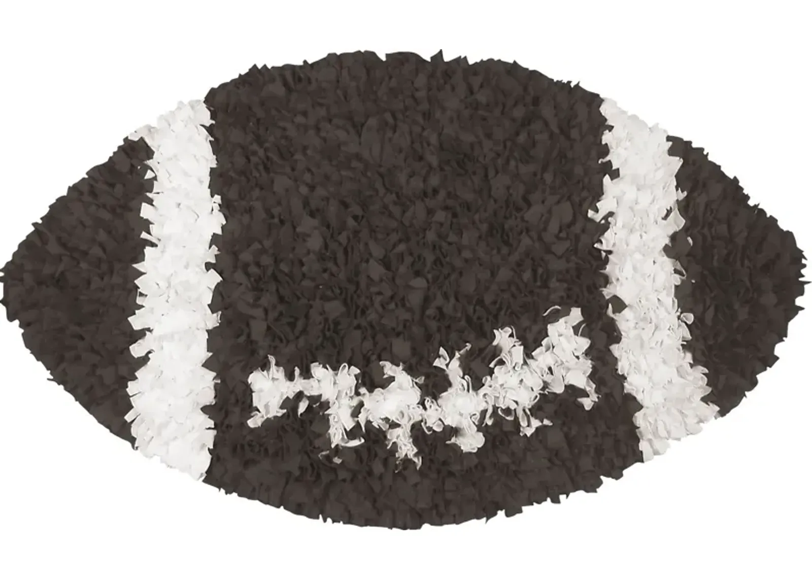 Kids Fluffy Football Brown 3' x 3' Rug