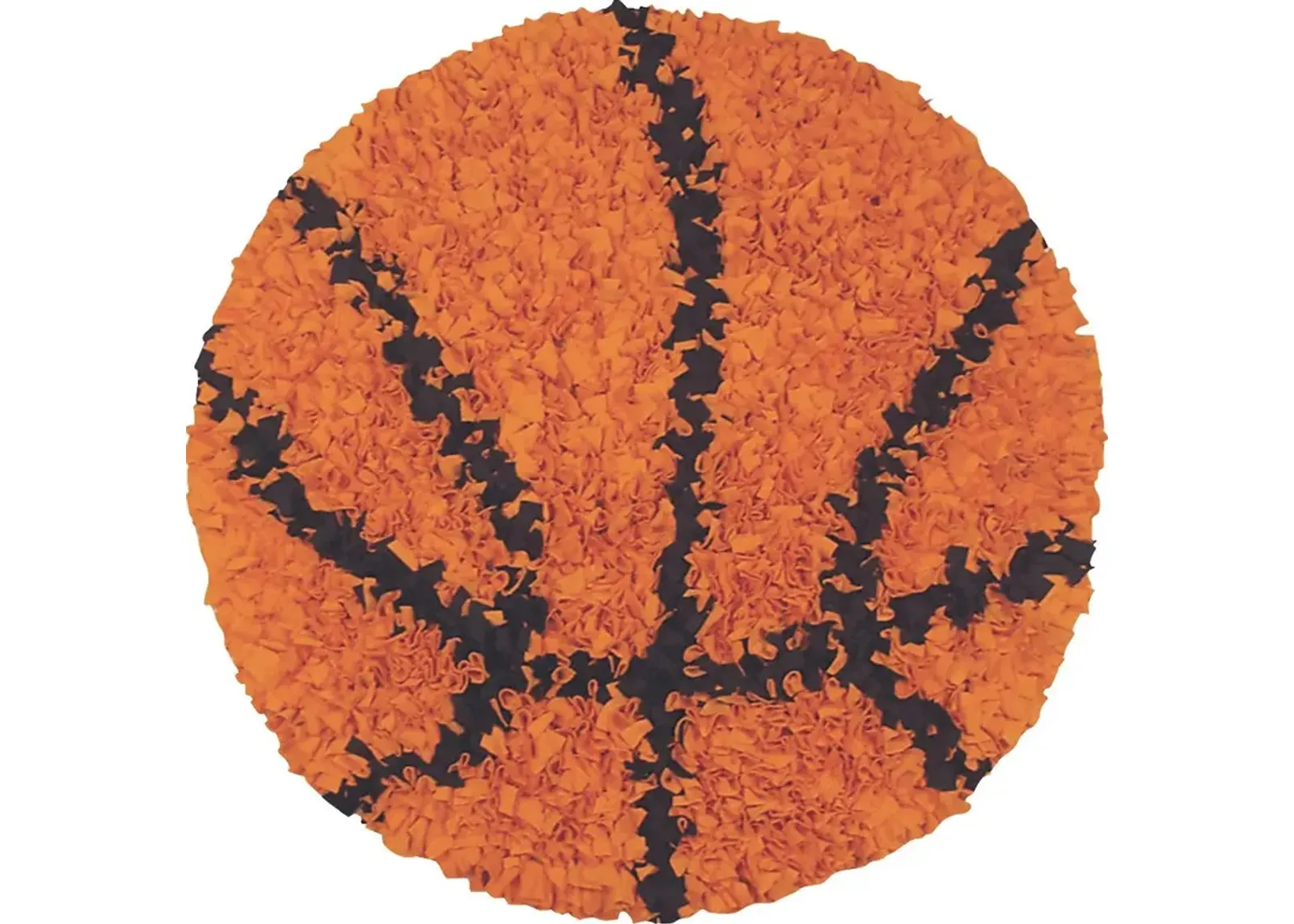 Kids Fluffy Basketball Orange 3' x 3' Rug