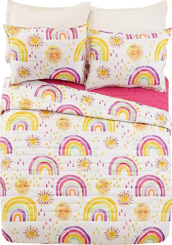 Kids Arcle Pink Twin Quilt Set