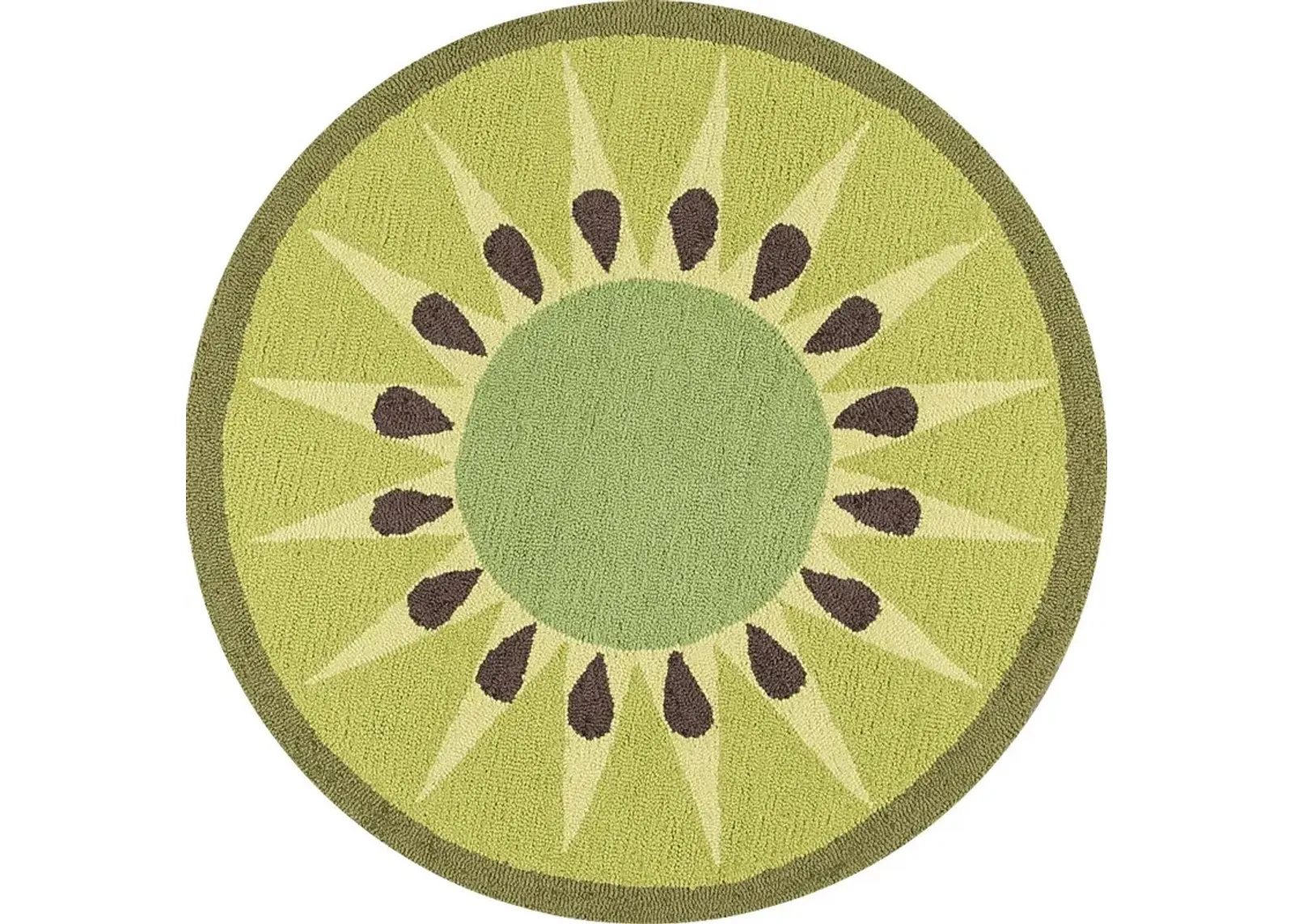 Kids Kiwilicious Green 3' Round Rug