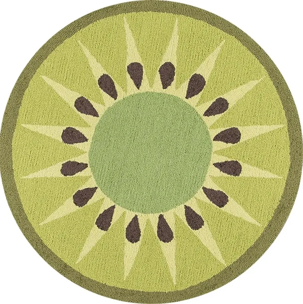 Kids Kiwilicious Green 3' Round Rug