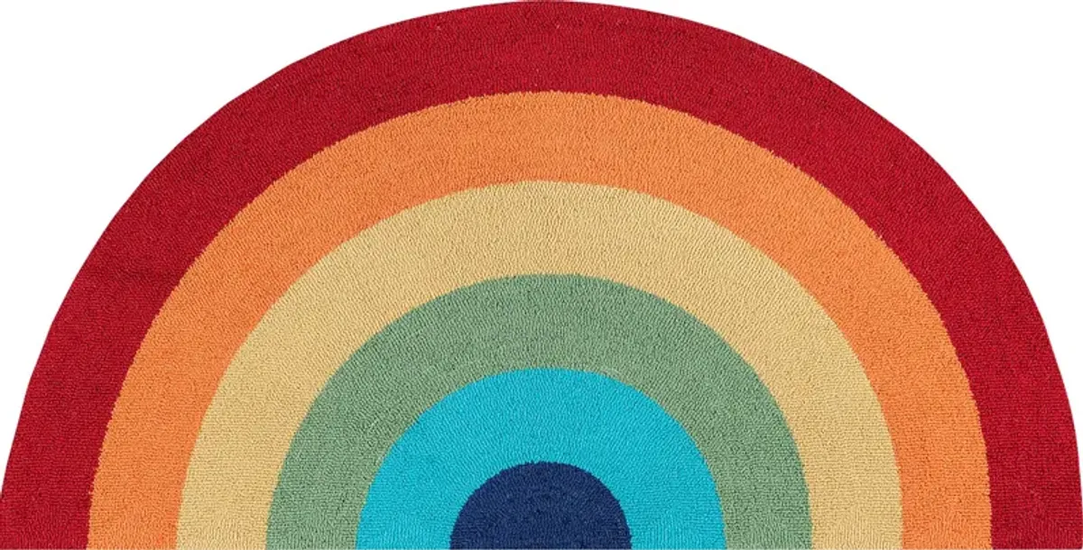 Kids Rainbow Hues Red 1'5 x 2'10 Rug