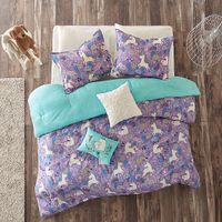 Kids Unicorn Dance Purple 4 Pc Twin Comforter Set