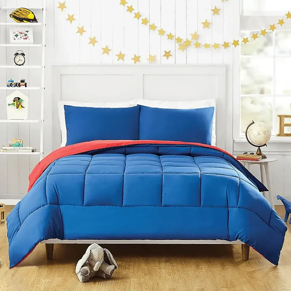 Kids Vroomy Blue 2 Pc Twin Comforter Set