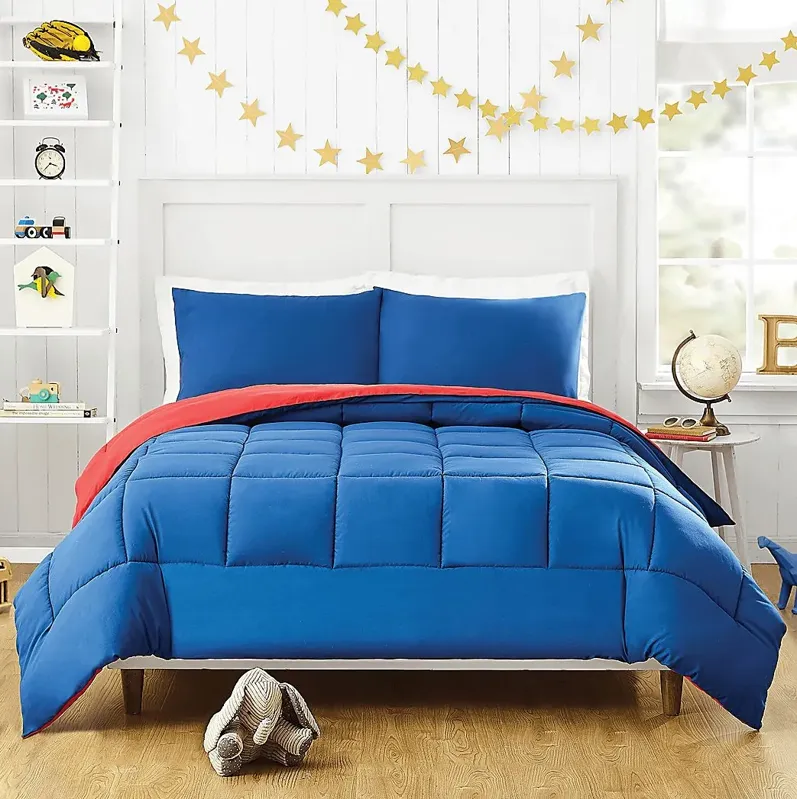 Kids Vroomy Blue 2 Pc Twin Comforter Set