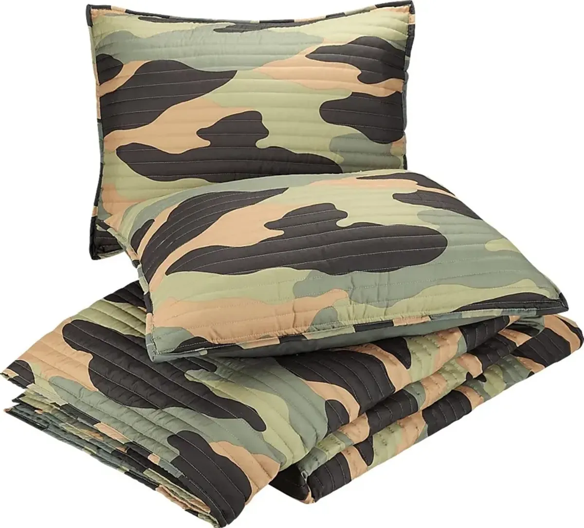 Kids Camohunt Green 2 Pc Twin Quilt Set